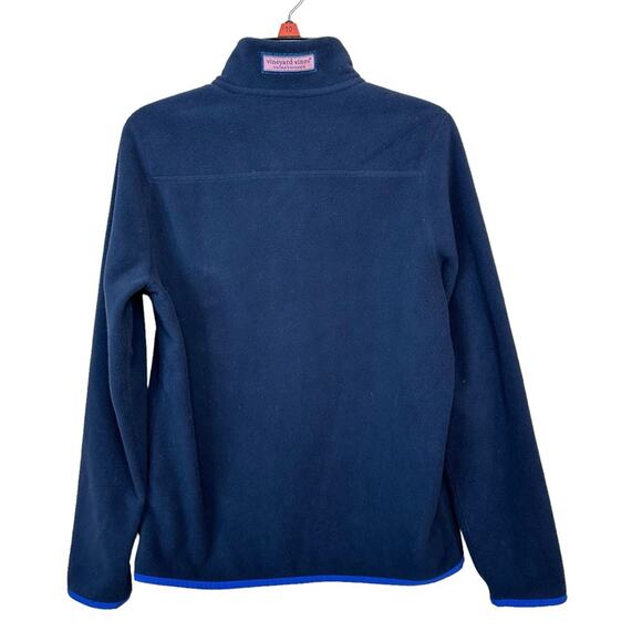 VINEYARD VINES Kids Quarter Snap Button Fleece Sweater Navy Size M(12/14) - Picture 2 of 11